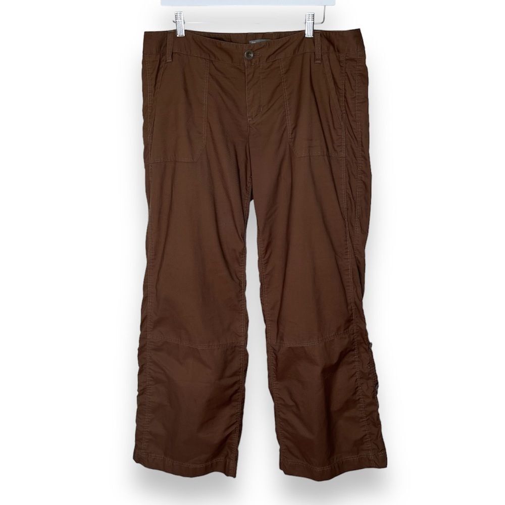 Gap Roll Up Hem Utility Style Brown Pants Wide Leg Hiking Women 14 Convertible
